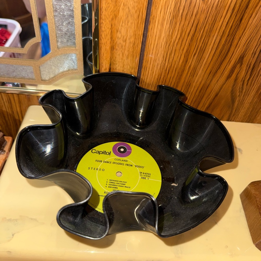 Vintage Vinyl Record Bowl with Capitol Label
